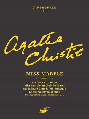 cover image of Intégrale Miss Marple (premier volume)